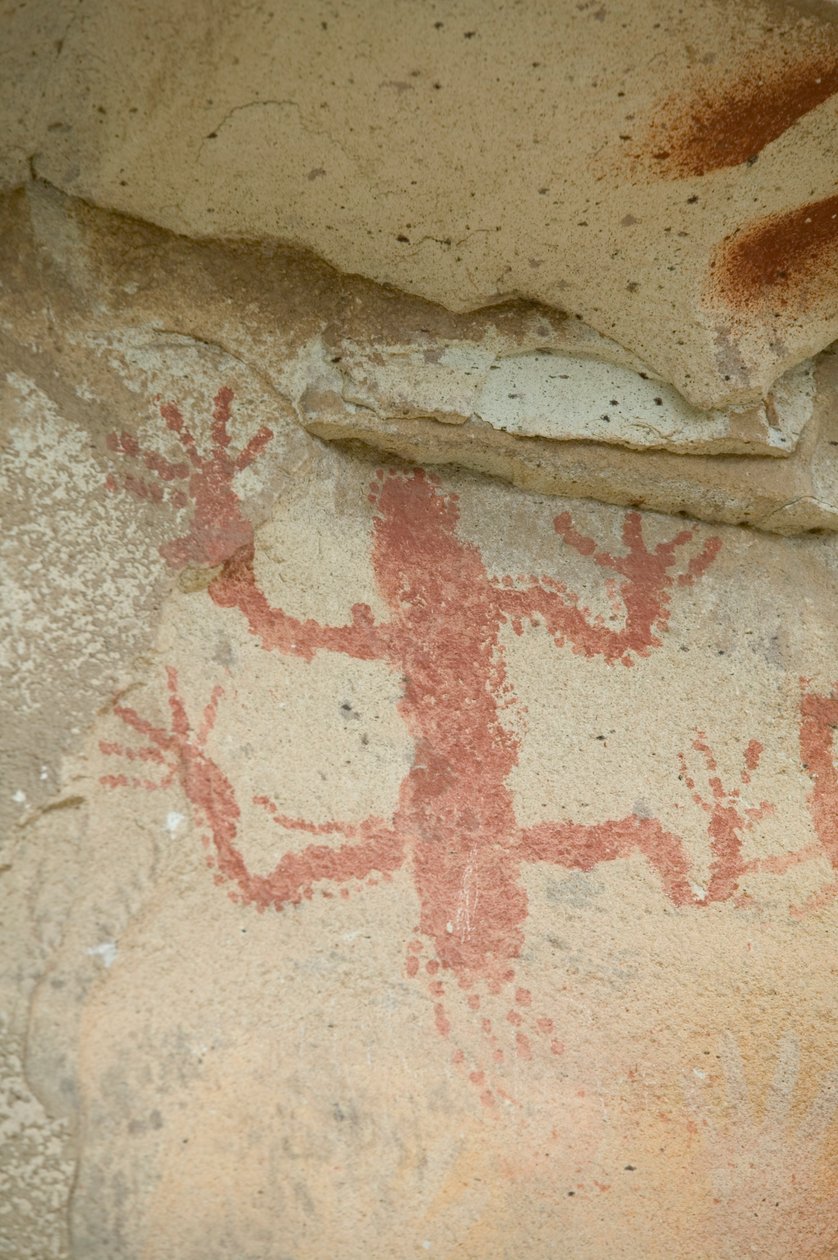 Primitive Cave Painting of Lizard, Cueva de las Manos, Patagonia, Argentina by Unknown