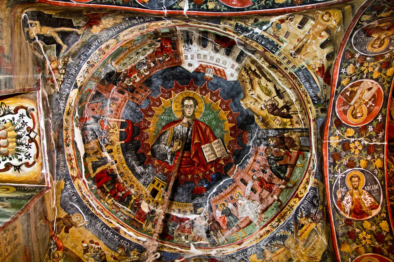 Ceiling of St Marys Church, Leusa, Albania by Unknown