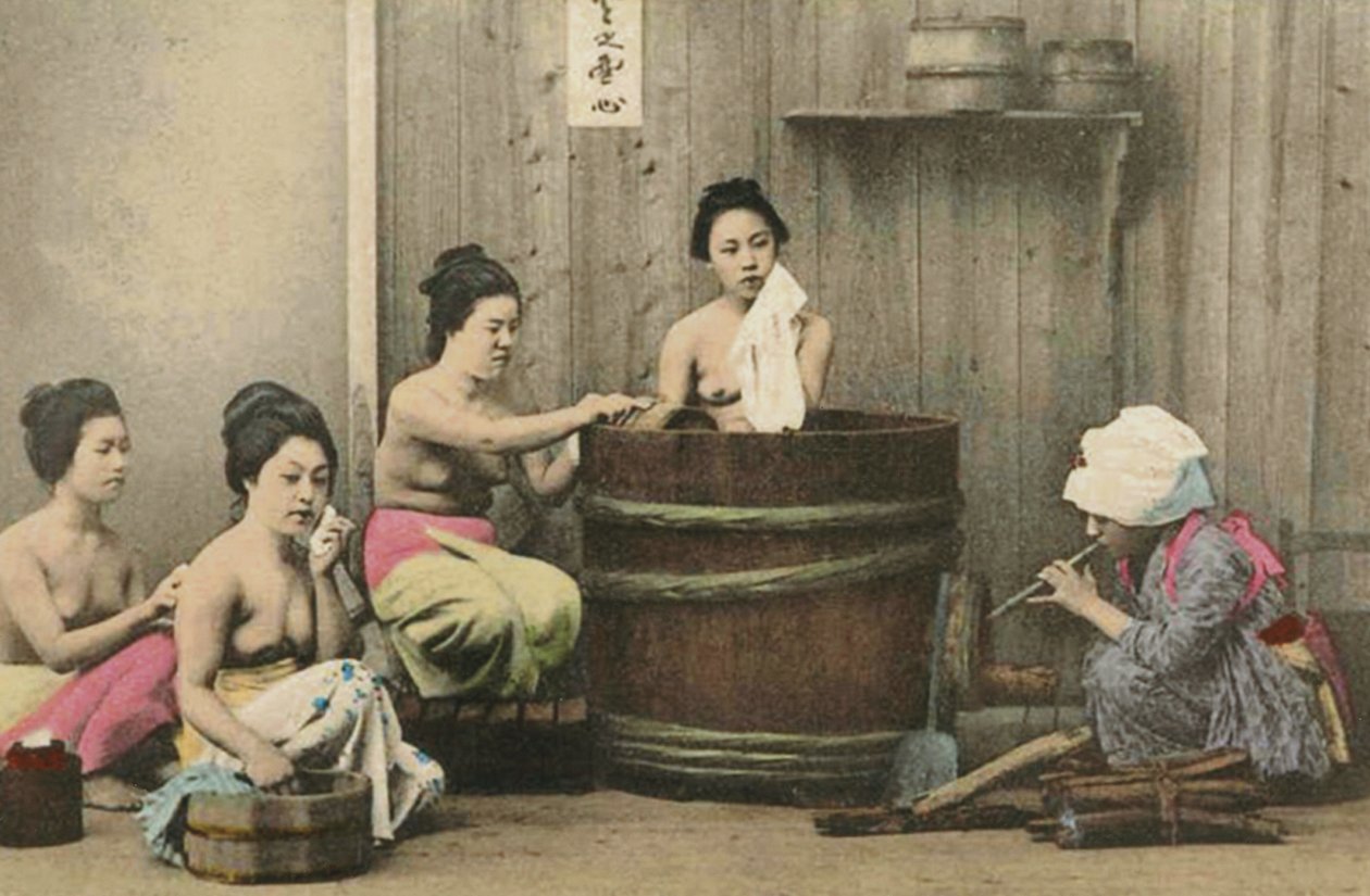 Wash House in Japan, c.1880 by Unknown