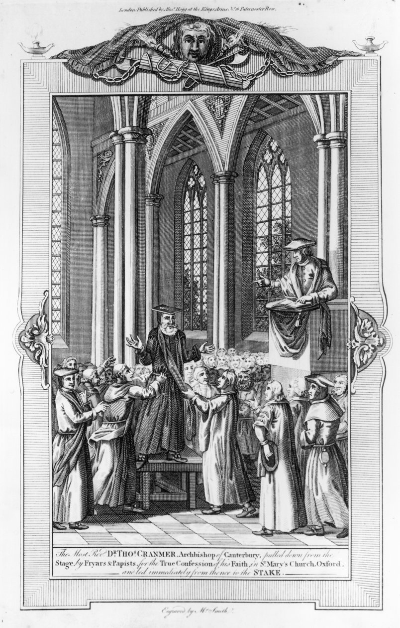 Dr. Thomas Cranmer Pulled Down from the Stage by Friars and Papists for the True Confession of his Faith in St. Mary