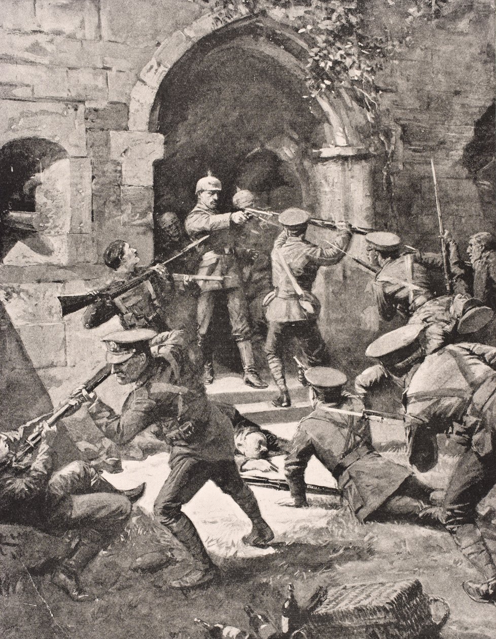 Hand to hand fighting as British troops attack German defenders of Chateau d