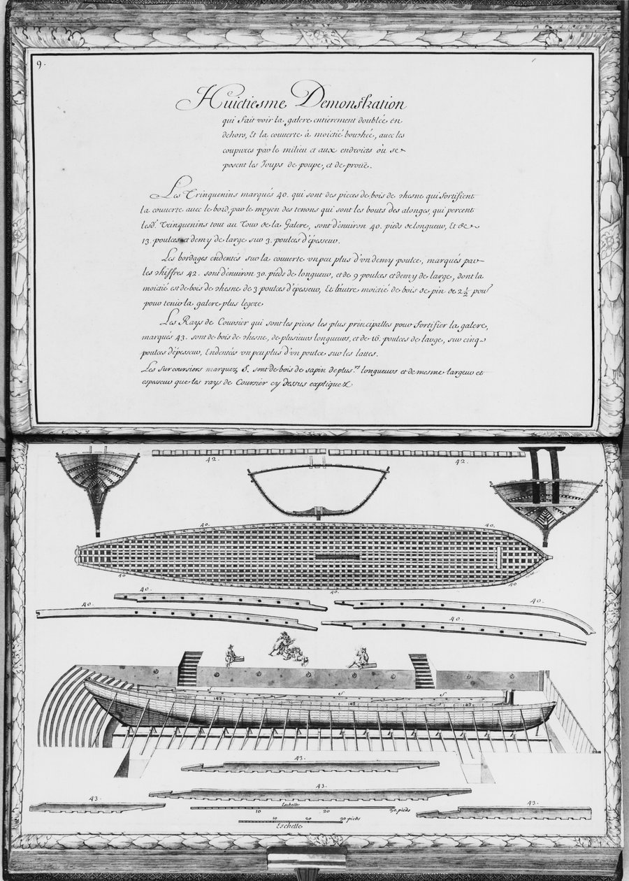 A Galley Entirely Lined Outside, Eighth Demonstration, Plate 9, Illustration from 