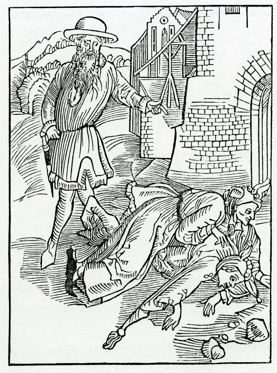 Of folys that can nat beware by the mysfortune and examples of others damage, illustration from Alexander Barclay