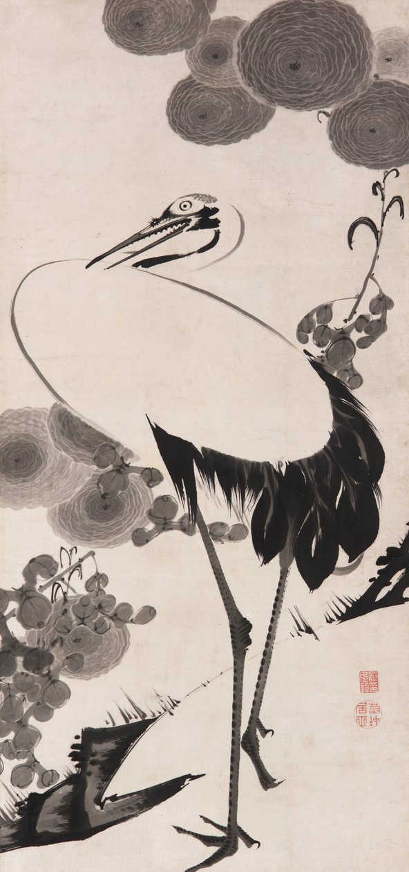 Cranes (1) by Jakuchu