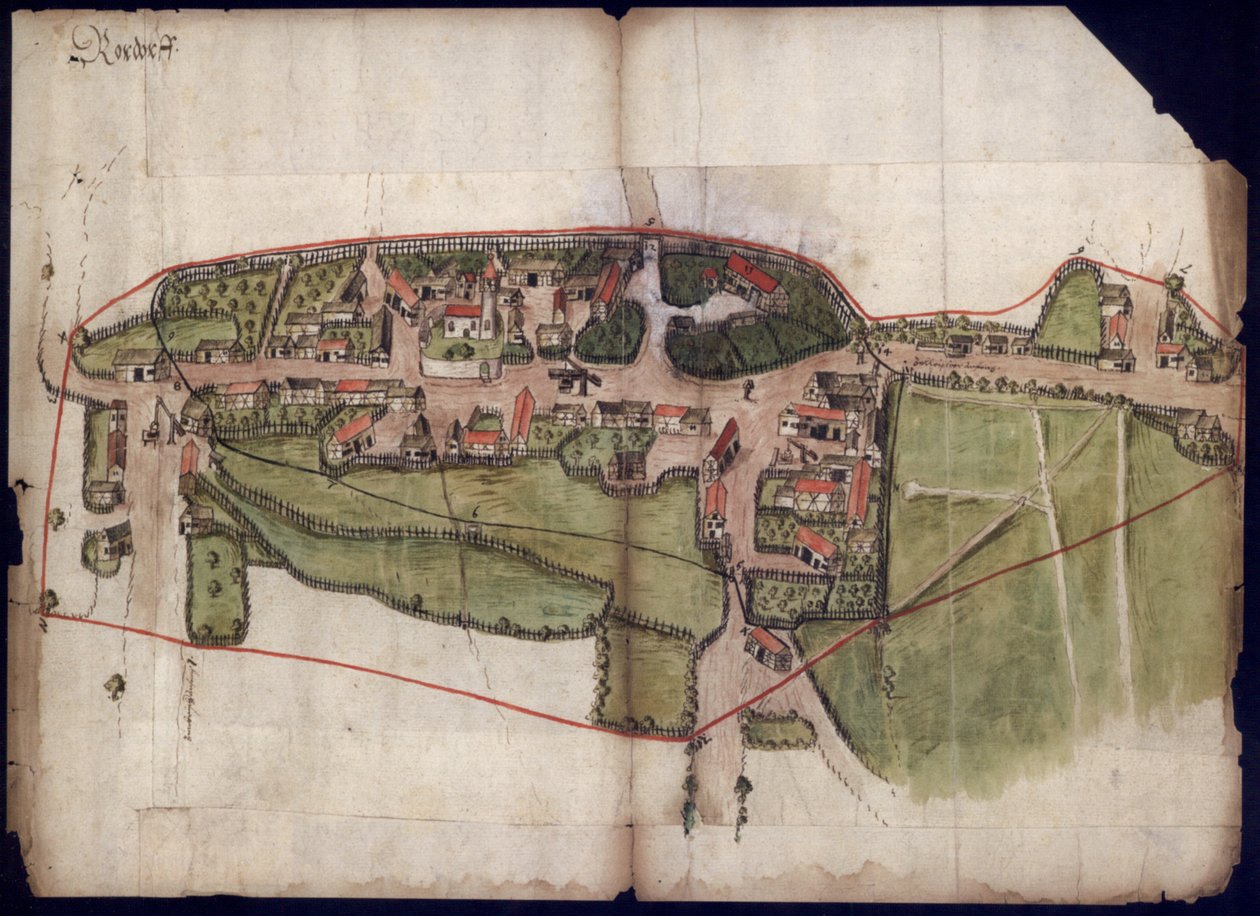 View of the Village of Rohrdorf near Meßkirch on a Bird