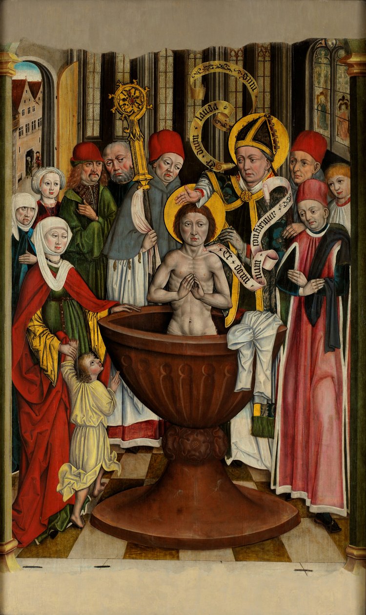 Baptism of St. Augustine – Late Gothic Painting in the Moravian Gallery by Anonymous