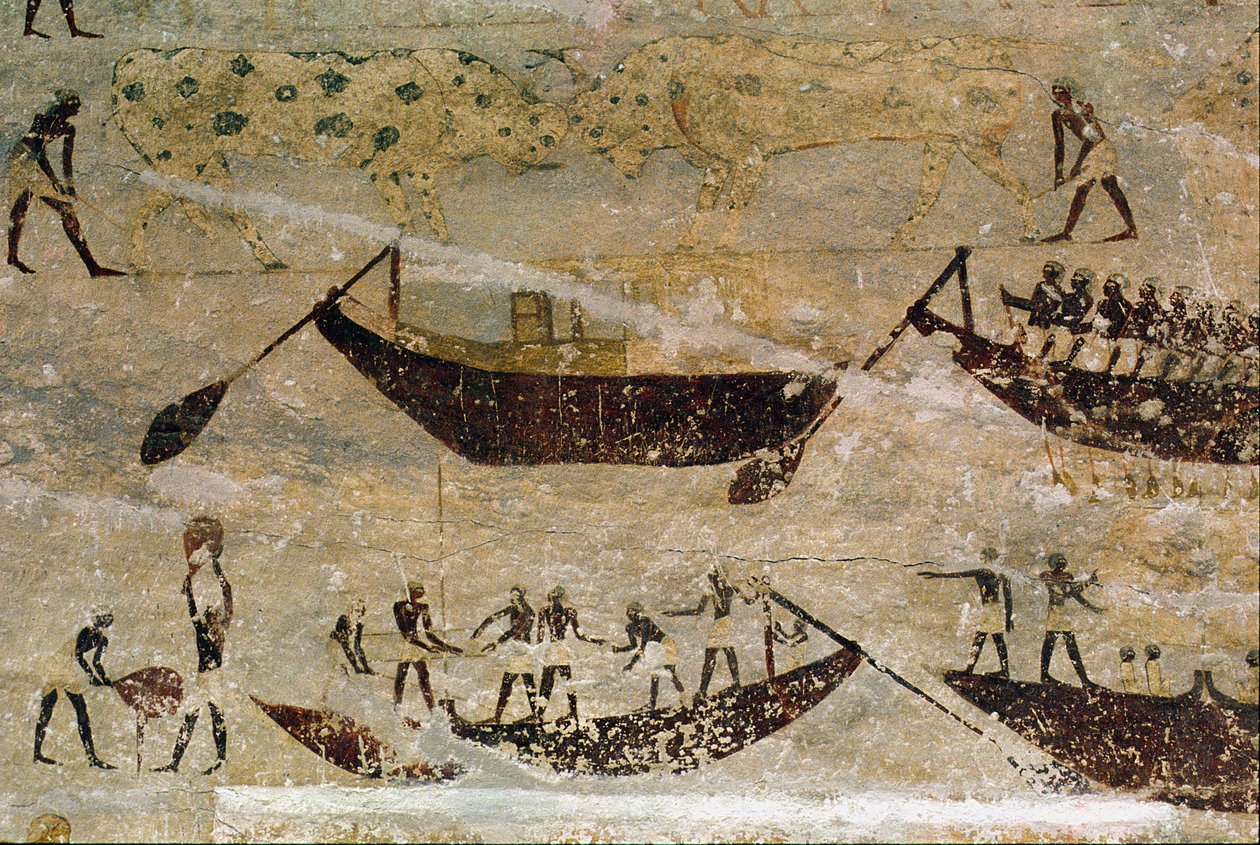Boats Going Downstream (detail) by Unknown
