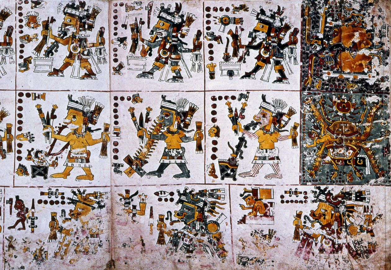 Detail from a Facsimile Copy of a Page of the Codex Borgia by Unknown
