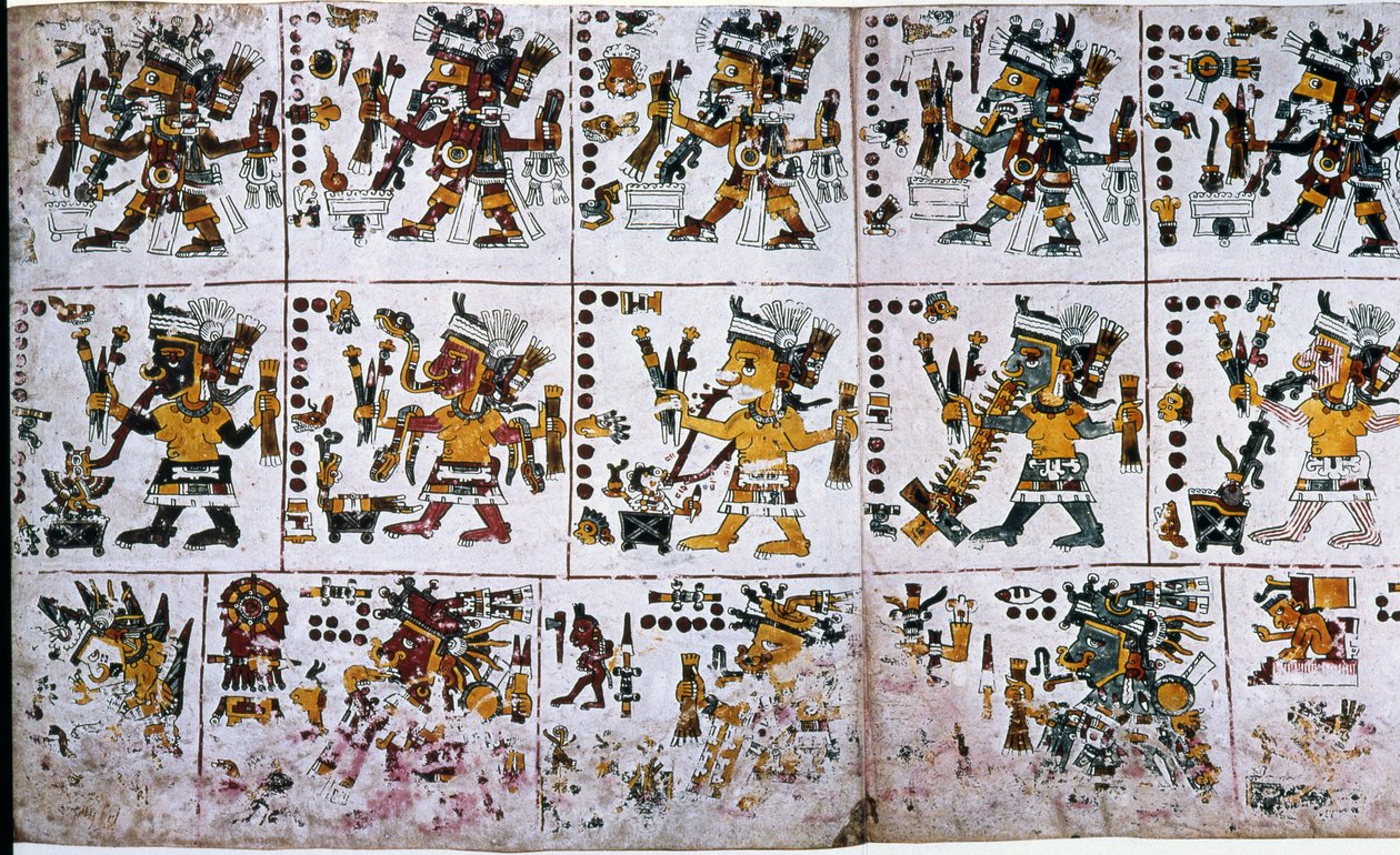 Detail from a Facsimile Copy of a Page of the Codex Borgia Showing the Soul of the Ciuteteoh Appearing After the Sacrifices by Unknown
