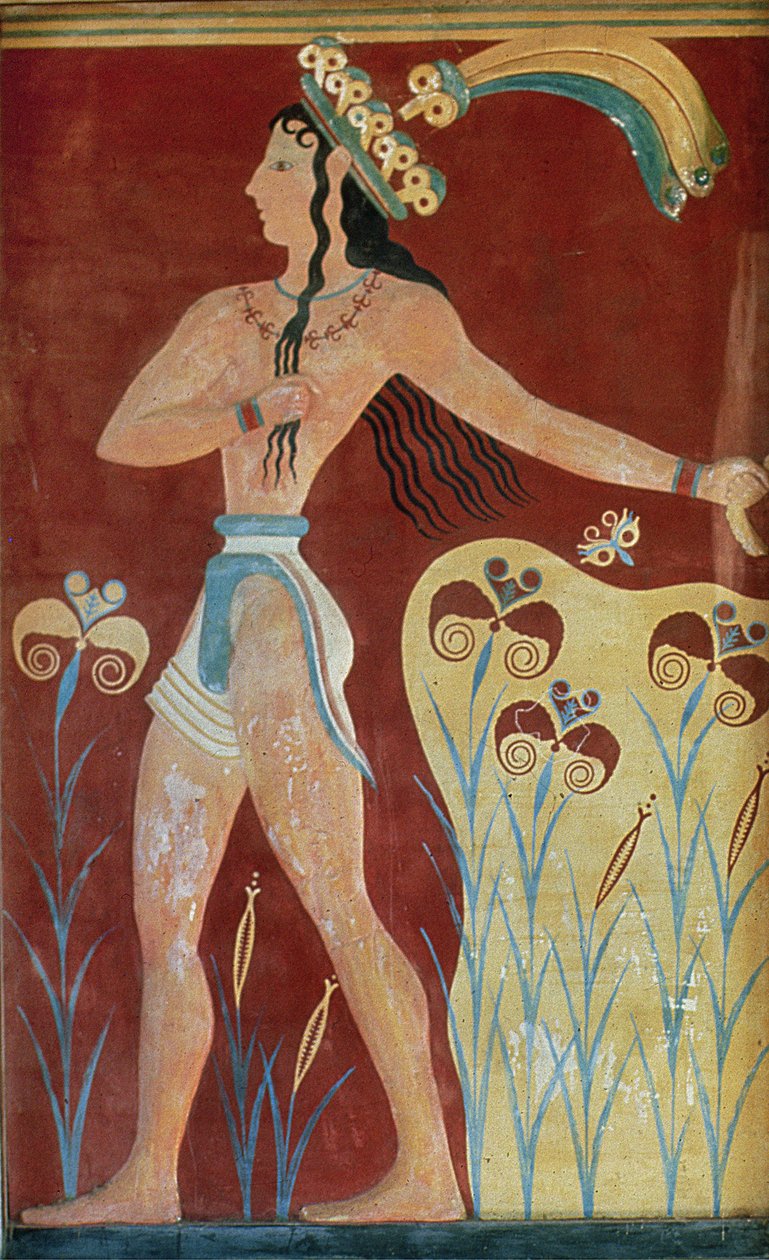 King-Priest or Prince with Lilies, from the Palace at Knossos by Unknown