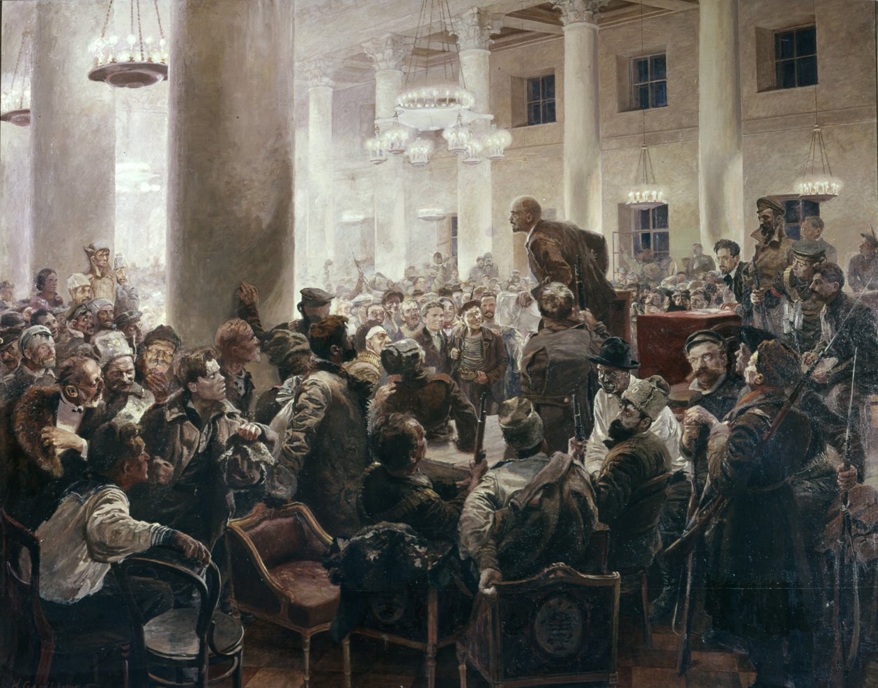 Lenin Speaking at the All-Union Russian Congress of Soviets by Unknown