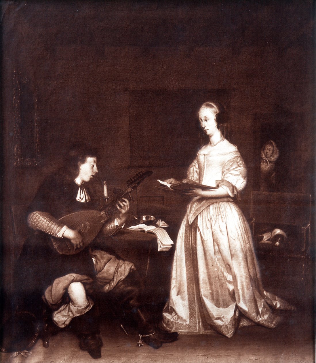 The Duet: a singer and a lute player by Unknown