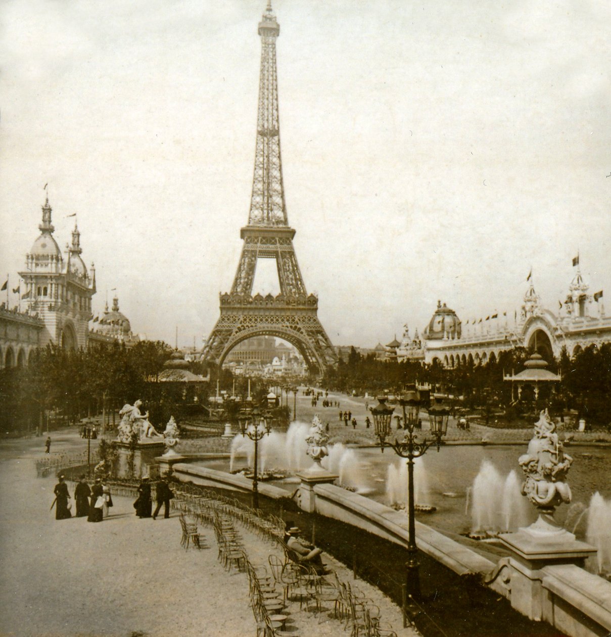 View of Eiffel Tower and Champ de Mars from the Chateau d