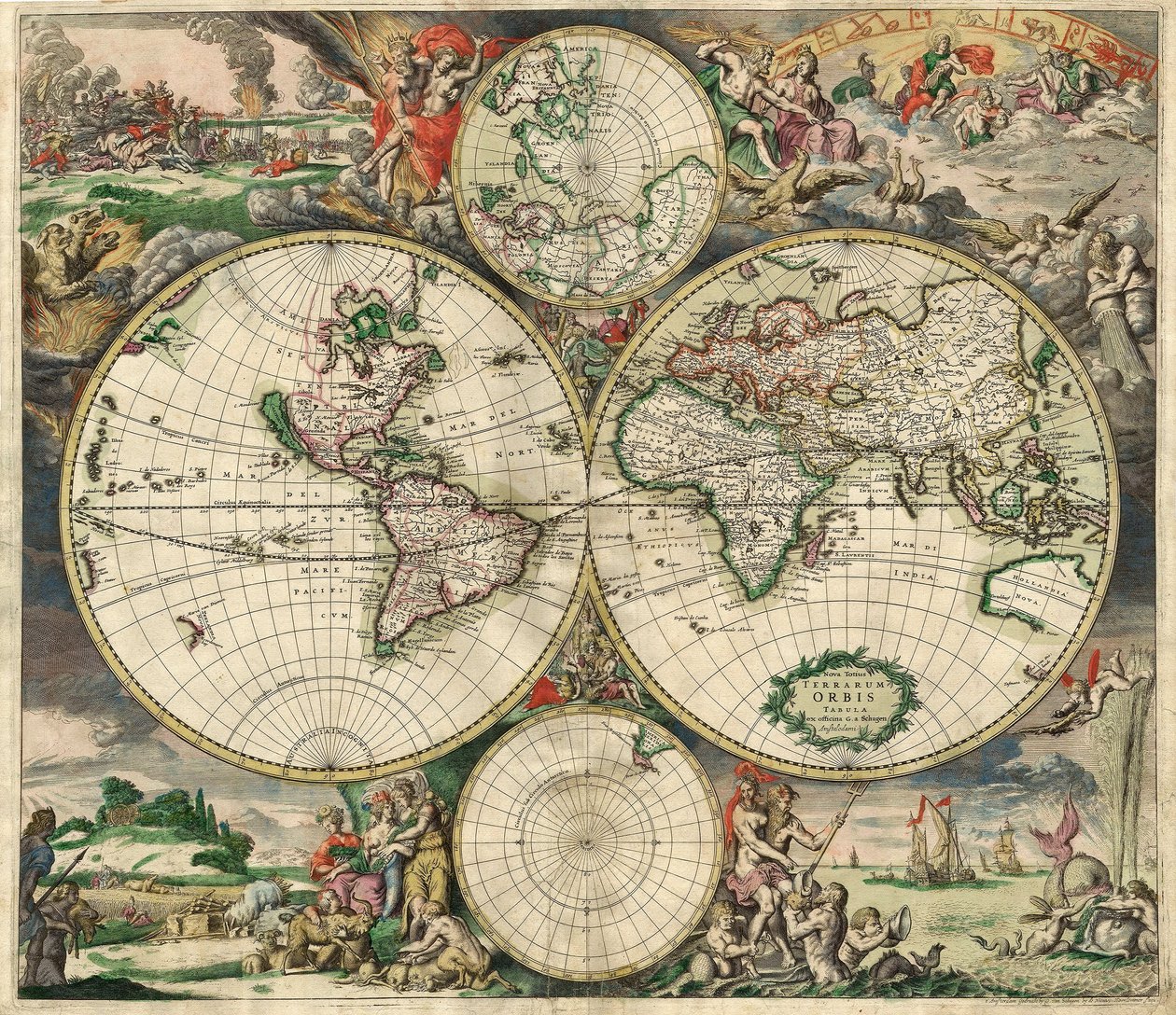 Terrarum Orbis Tabula (after G. a Schagen, c.1689) by Dutch School