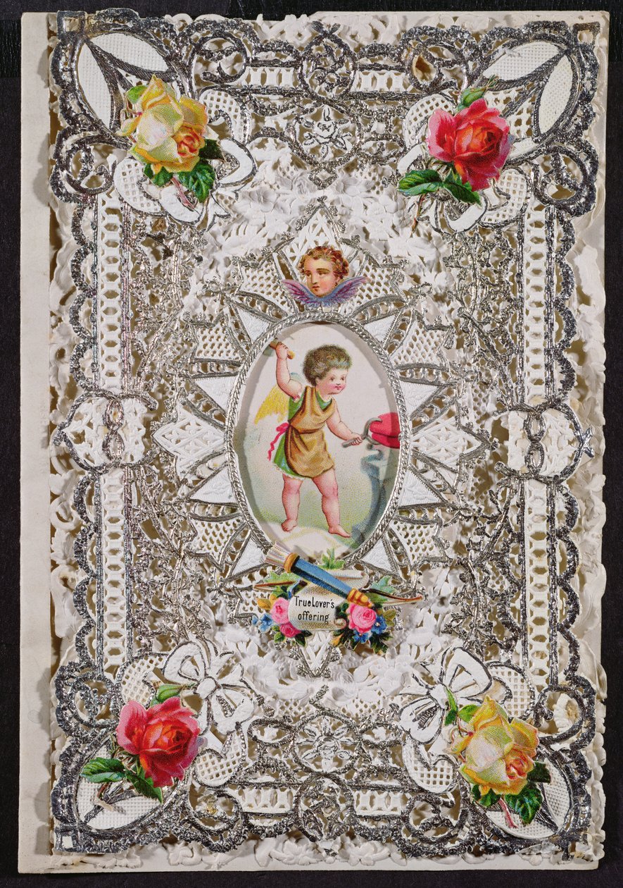 Victorian Valentine Card by English School