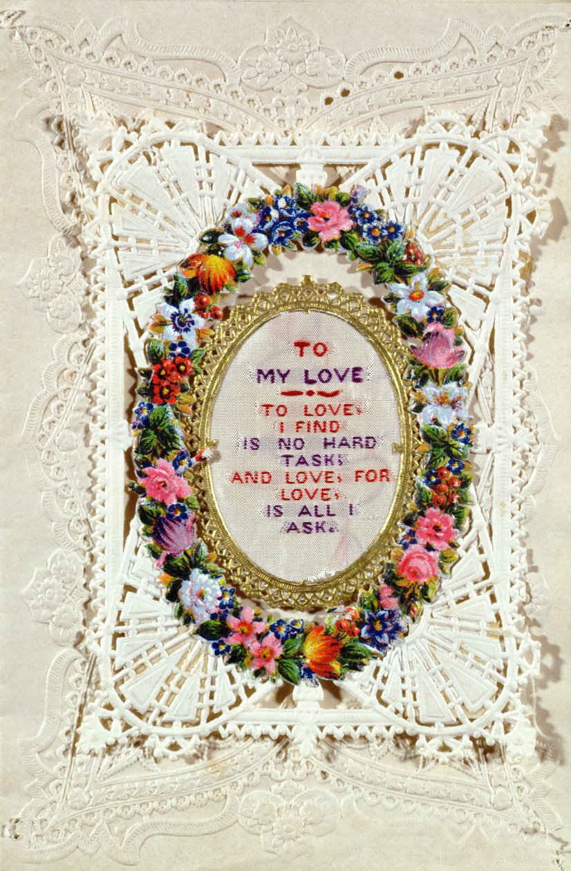 Victorian Valentine Card by English School