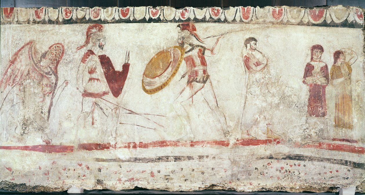 Warriors fighting (detail) by Etruscan