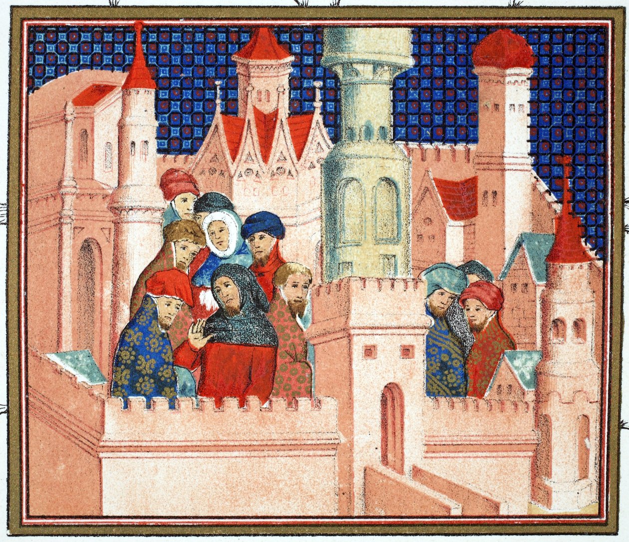 Consultation between Richard II and His Noble at Conway Castle, Facsimile Copy from Le Prinse et Mort du Roy Richart by Jean Creton, Reprinted 19th Century by French School