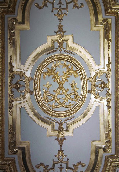 Interlaced Monogram of Louis XIV from the inside shutter of the King