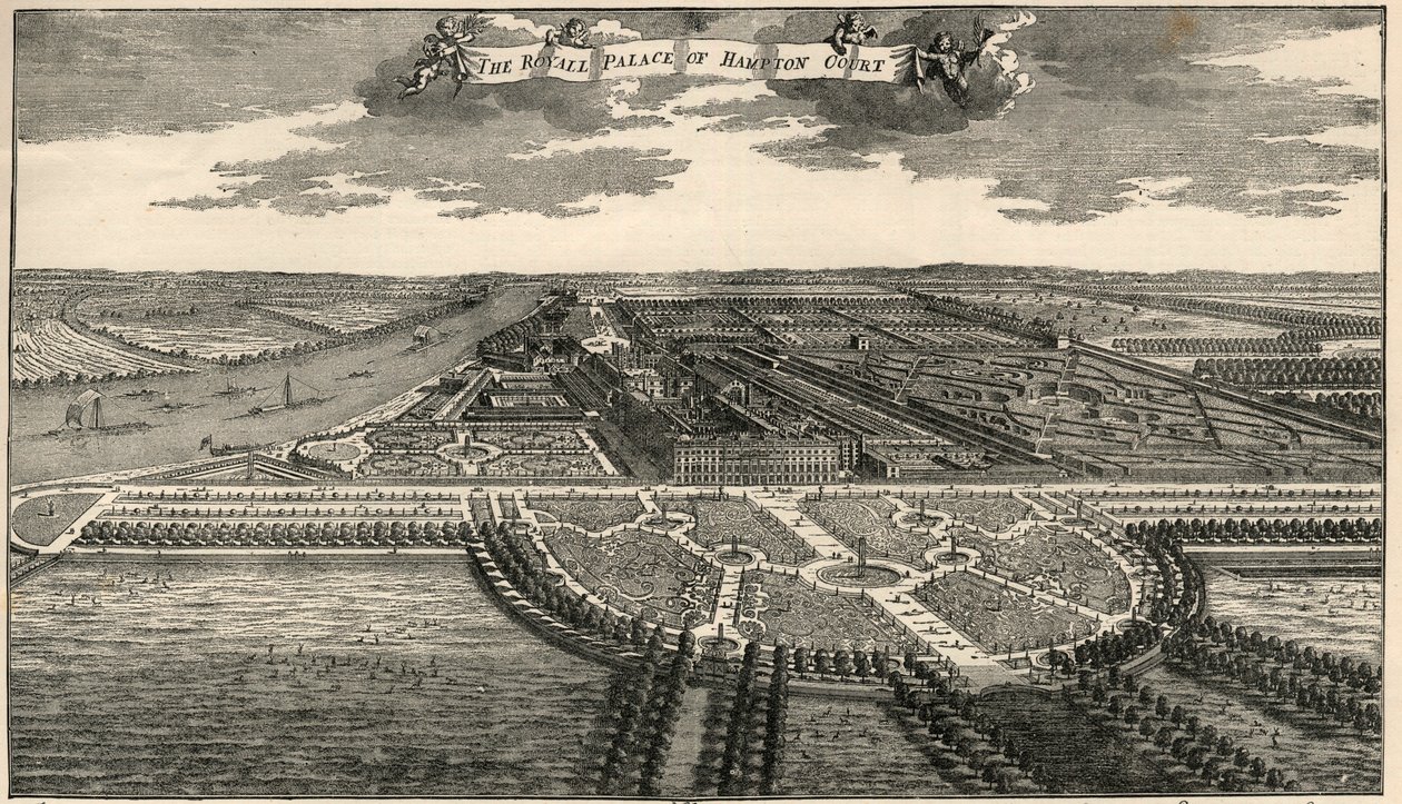 Map of the Royal Domain of Hampton Court by French School