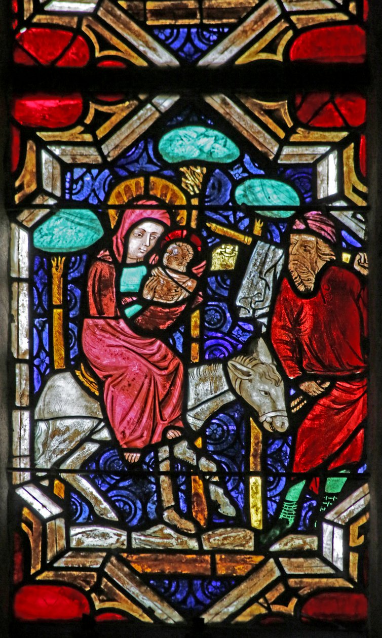 Window Depicting the Flight into Egypt by French School