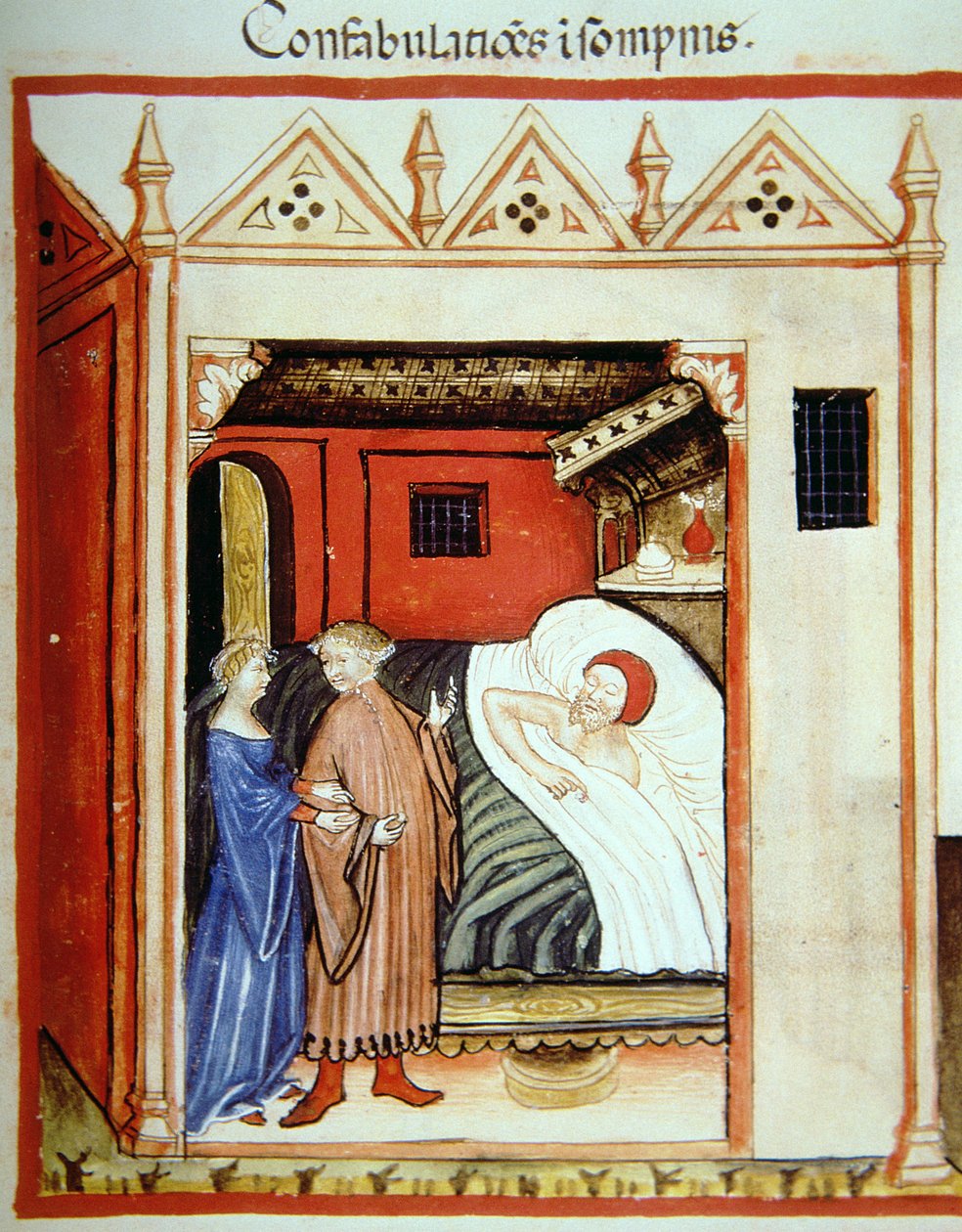 Sleeptalking (illustration from Tacuinum Sanitatis Codex Vindobonensis) by Italian School