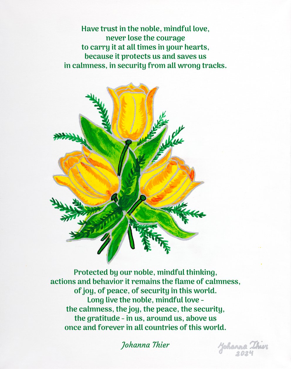 The Bunch of Tulips of Rosental for Calmness, Joy, Peace, Security and Gratitude by Johanna Thier