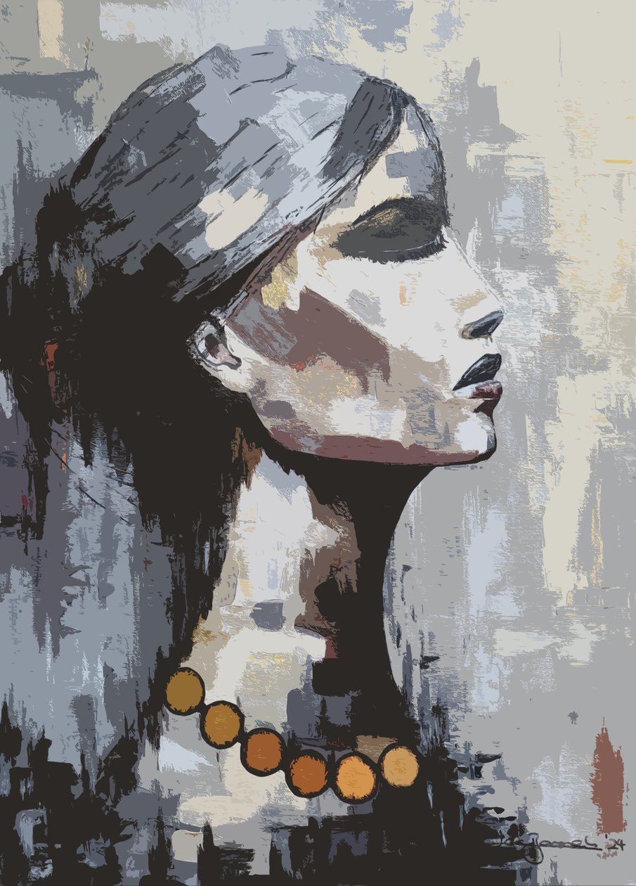 Woman "Shadow of Wisdom" Collage Style by Lea Bommeli