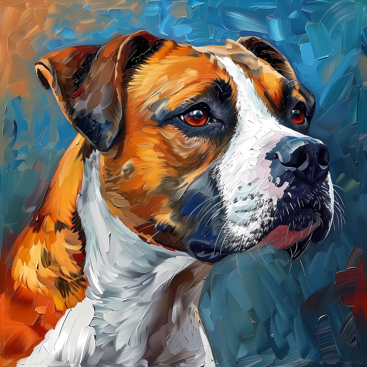 Boxer Dog Painting by F. Abderrahim