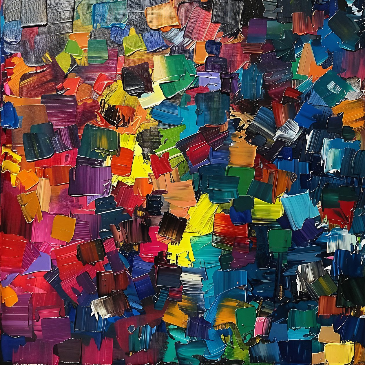Contemporary Art Oil Painting with Colorful & Bright Texture by F. Abderrahim