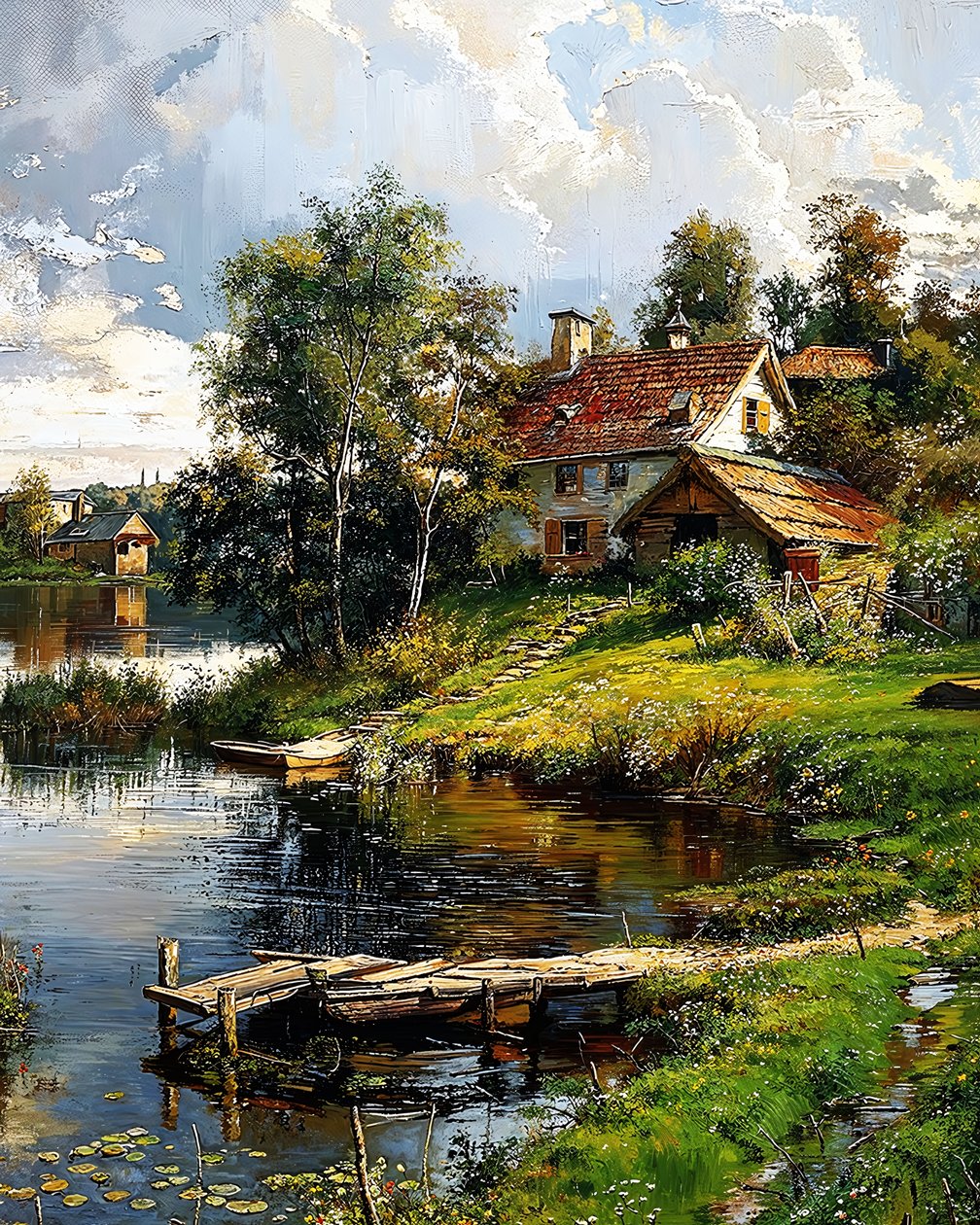 A House on the Edge of a Winding River by F. Abderrahim