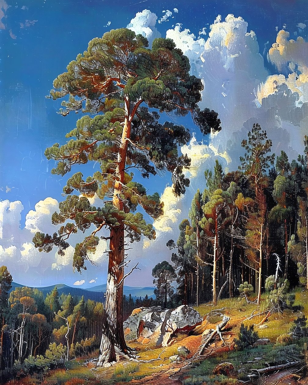Landscape with Rocky Cliffs & Forest by F. Abderrahim