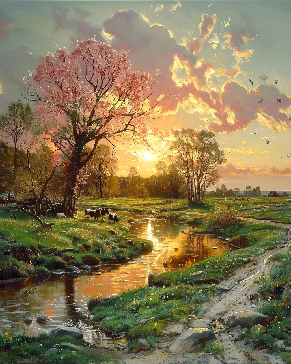 Beautiful Landscape at Sunset by F. Abderrahim