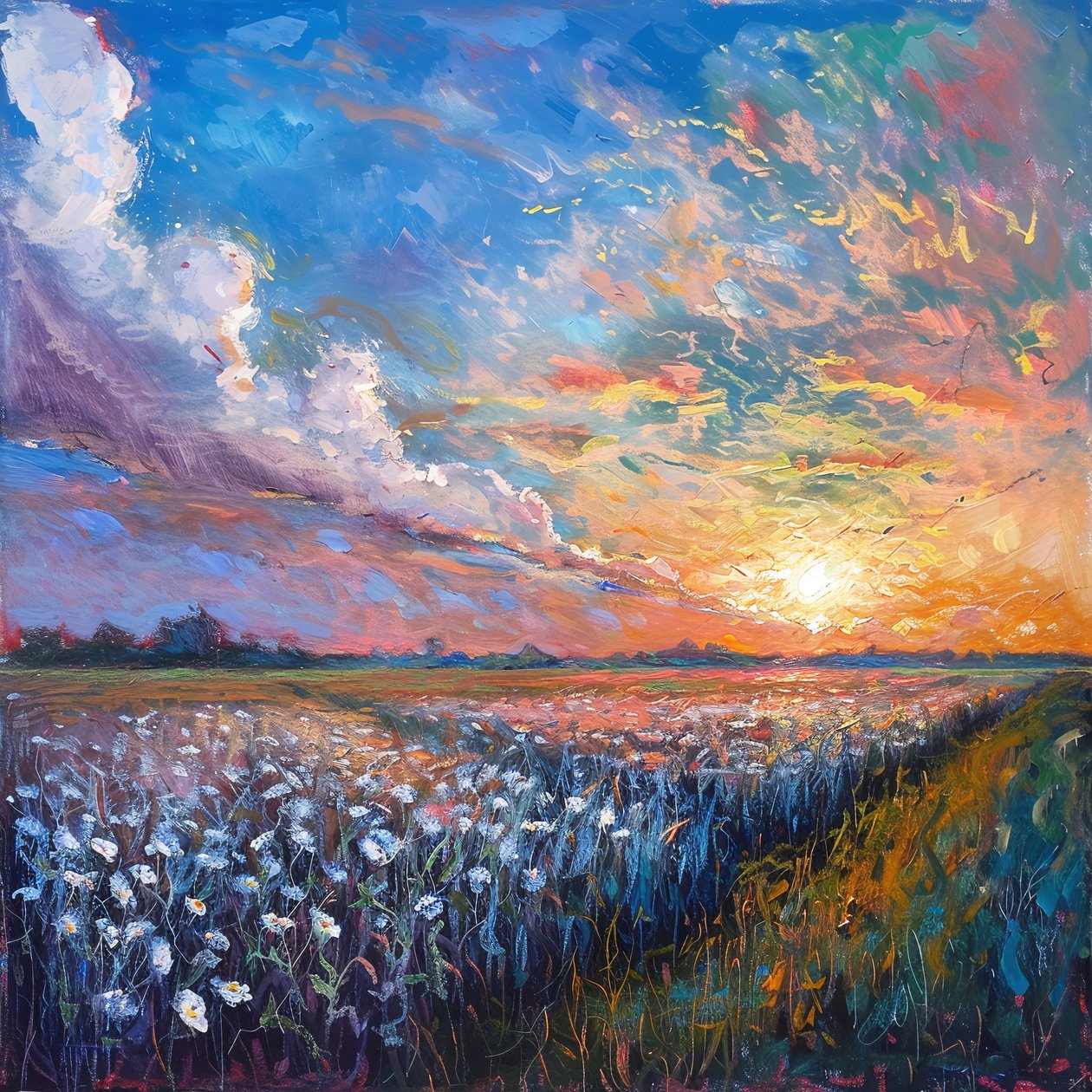 Abstract Oil Painting Pastels by F. Abderrahim
