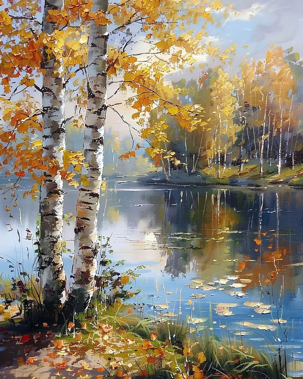 Landscape & Trees with Pristine Waters by F. Abderrahim