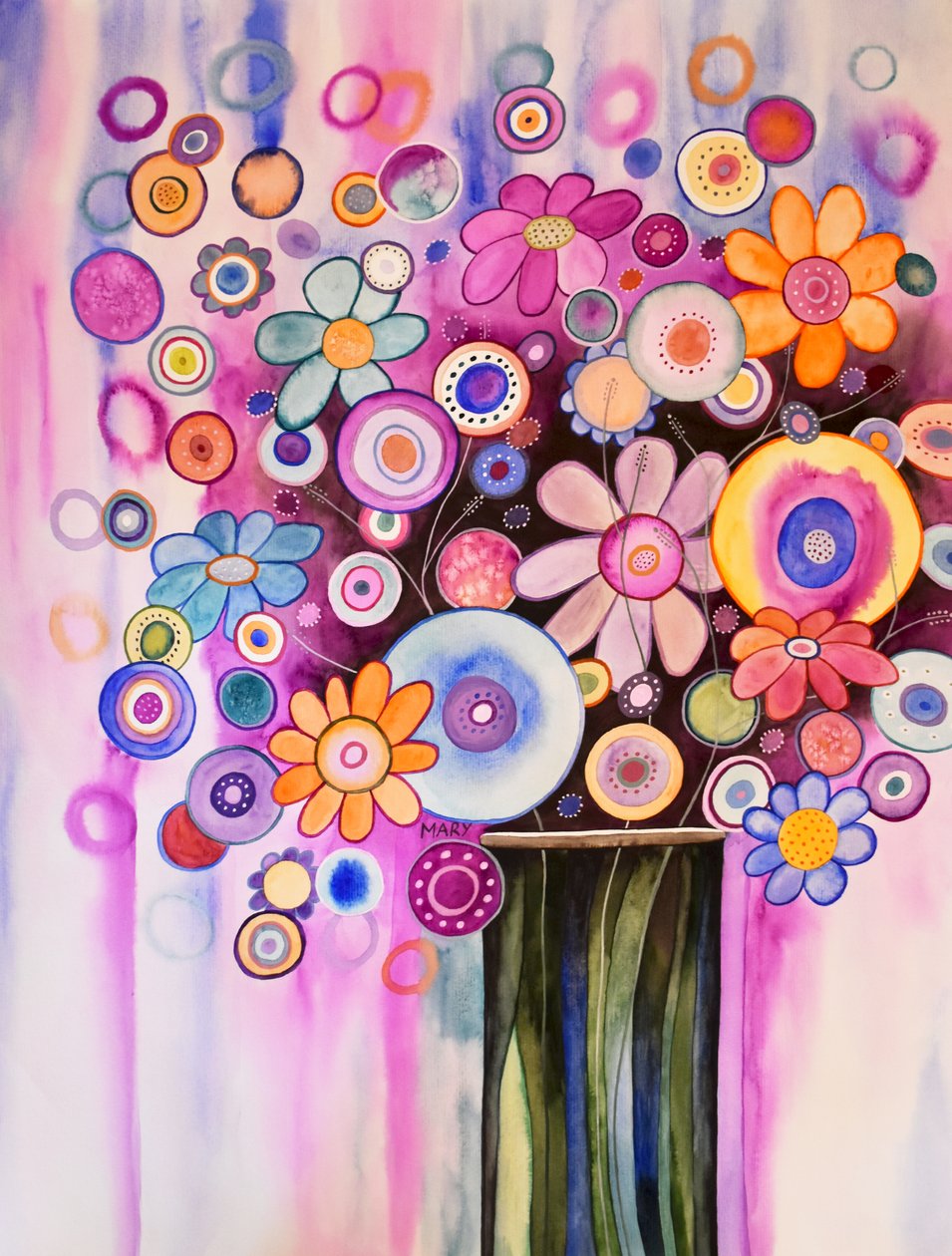 Fantasy Flowers by Marys Watercolors