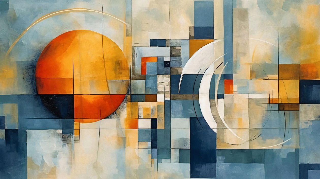 Abstract Geometric Shapes Background, Teaching Math by F. Abderrahim