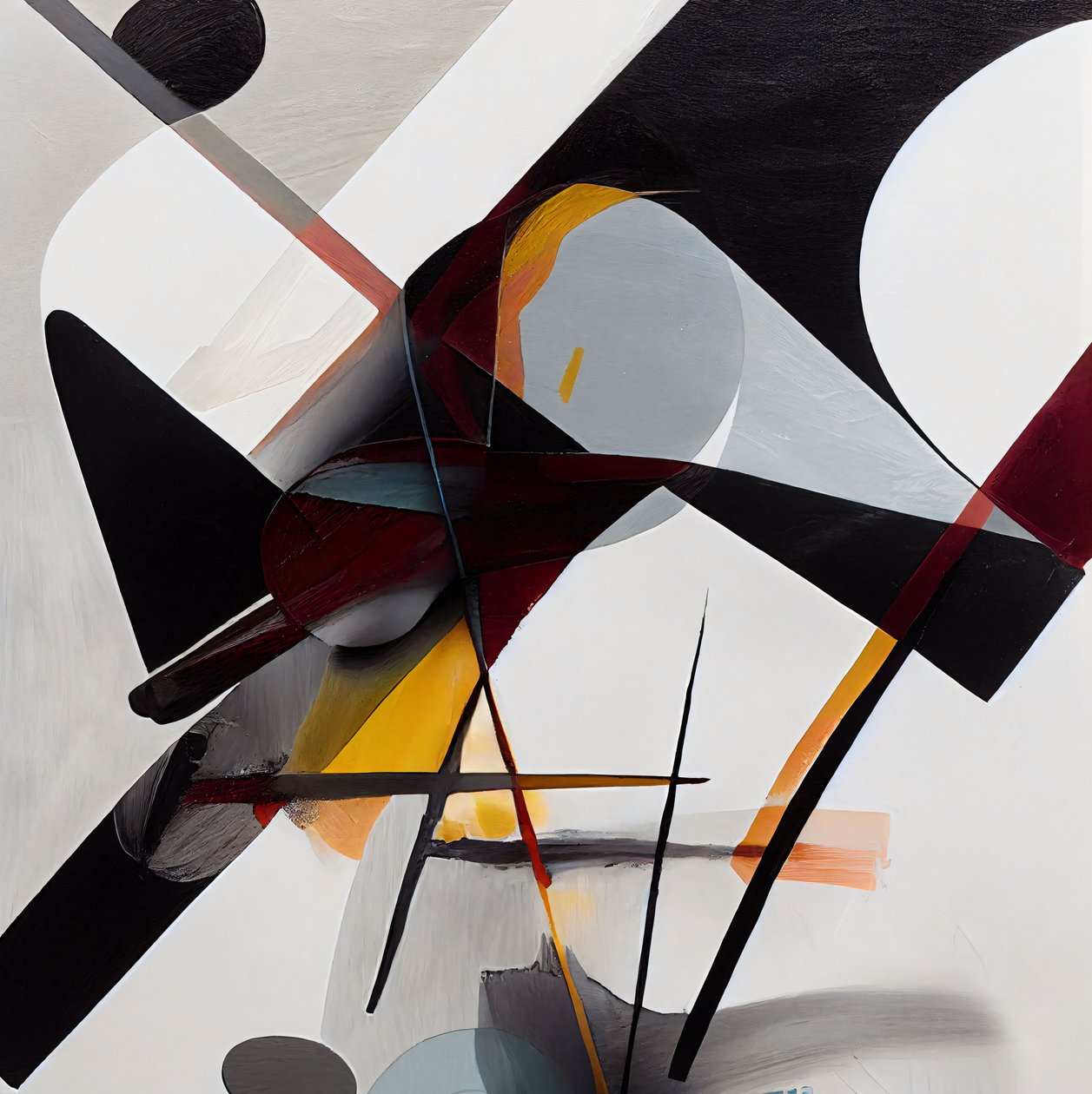 Expressive Brush Abstract Shapes Art by F. Abderrahim