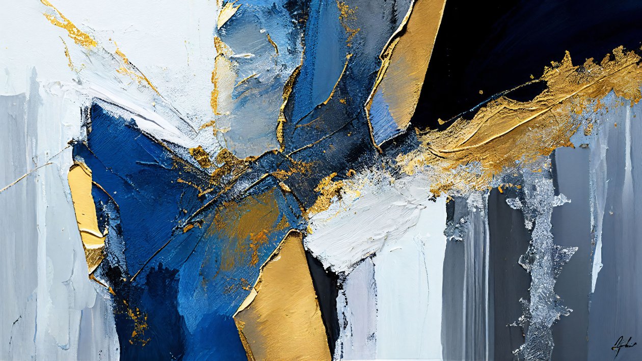 Textured Painting with Thick Brushstrokes by F. Abderrahim