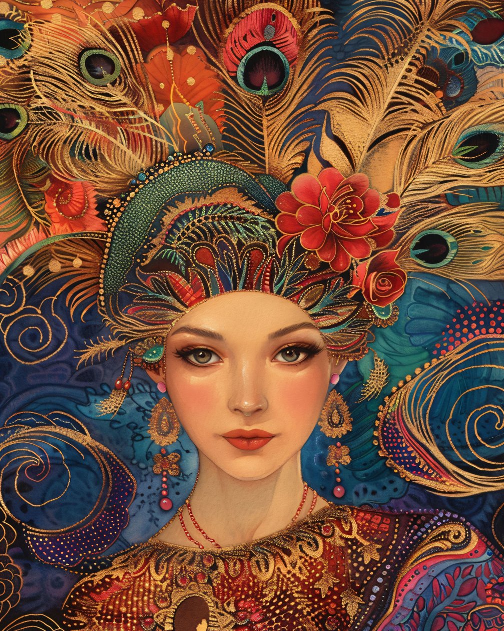 A Gorgeous Woman in the Style of Alex Grey by F. Abderrahim