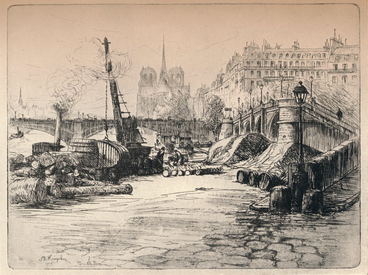 Notre-Dame and the Quai de Bethune by AR Kempken