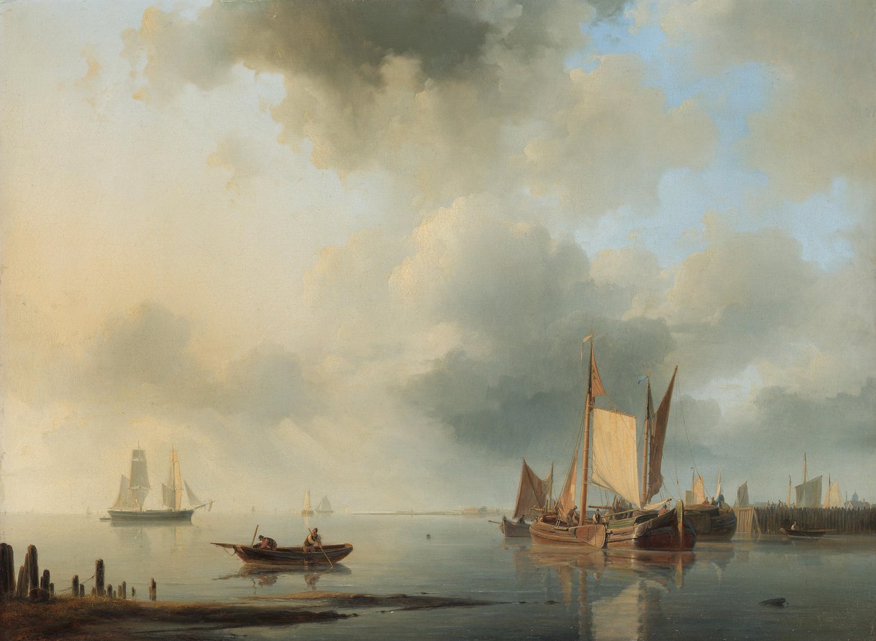 Shipping in a Calm Harbour by Abraham Hulk