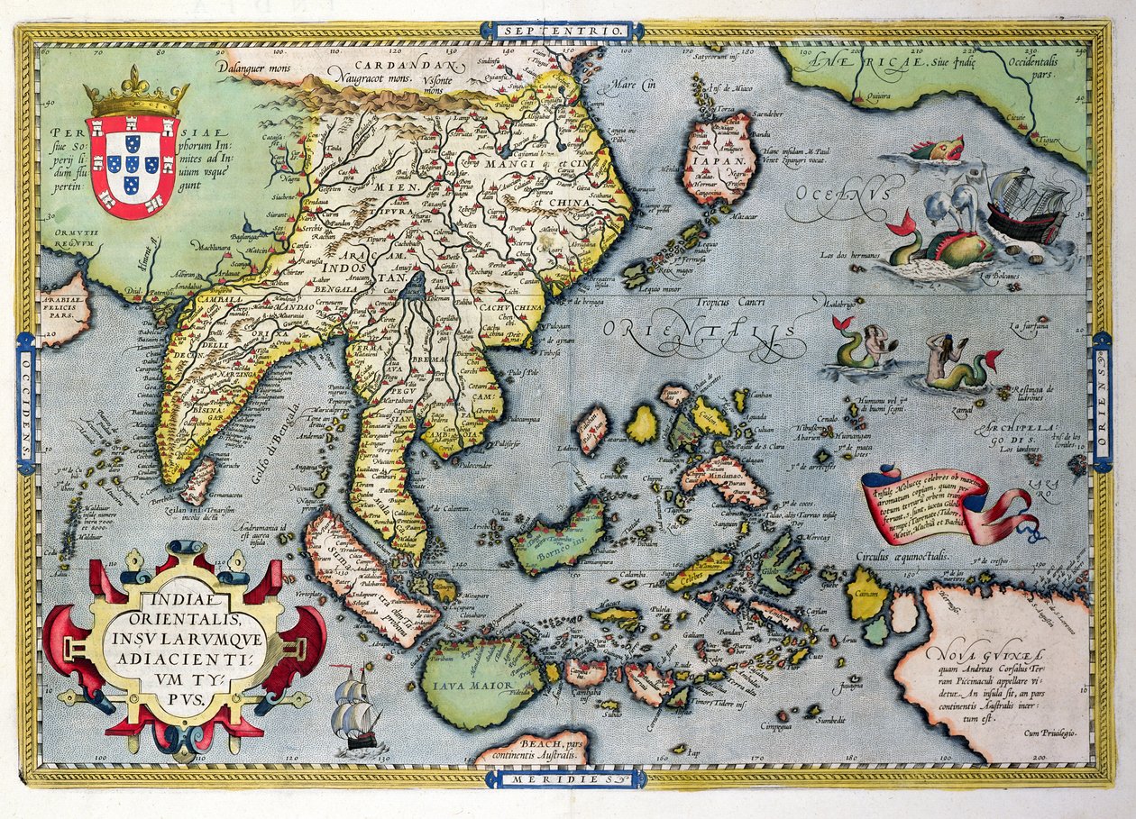 Map of India to New Guinea, c.1570-1603 by Abraham Ortelius
