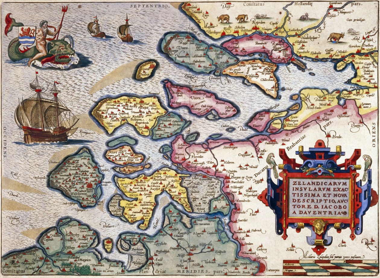 Map of Zeeland by Abraham Ortelius