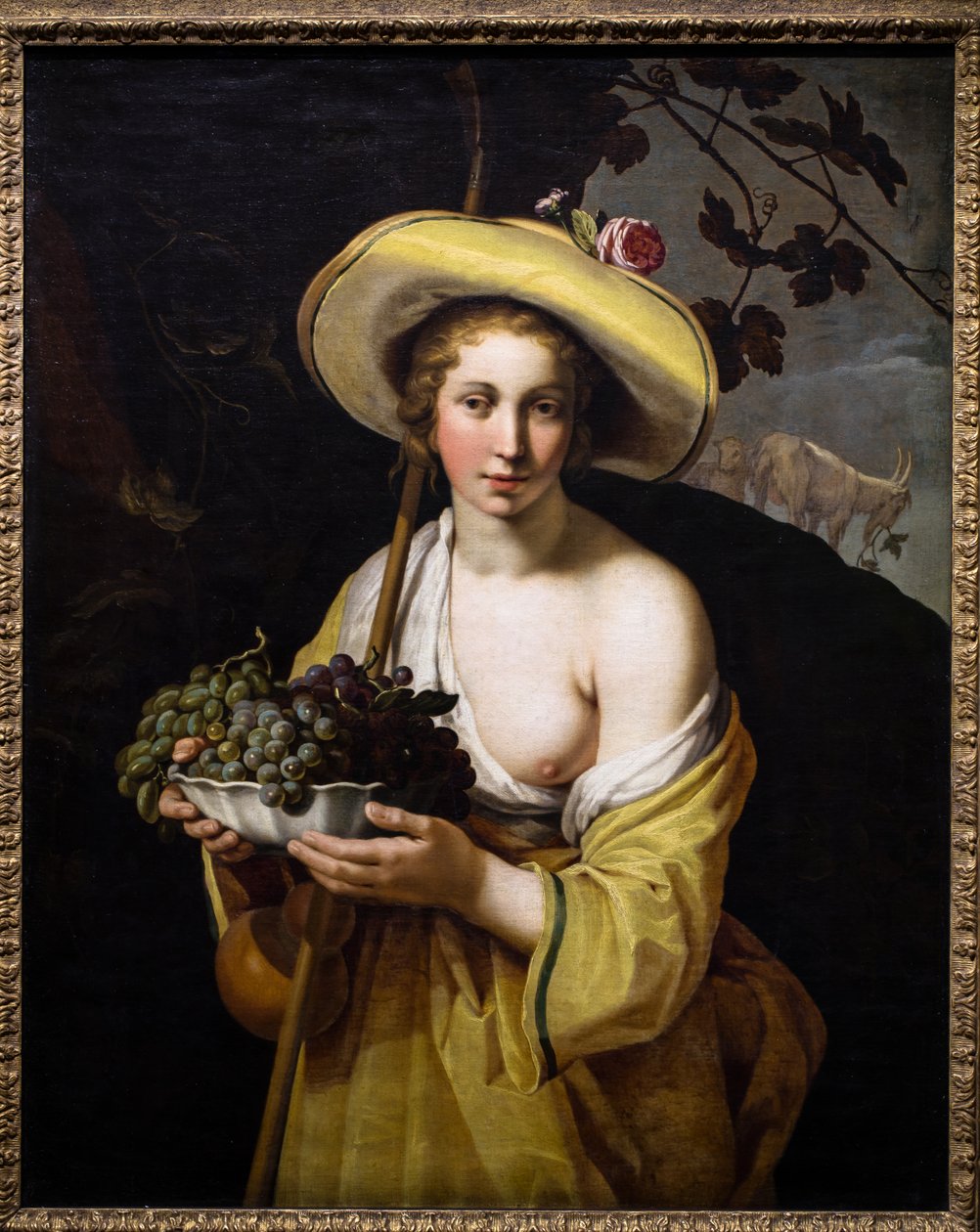 Shepherdess with a Dish of Grapes by Abraham Bloemaert