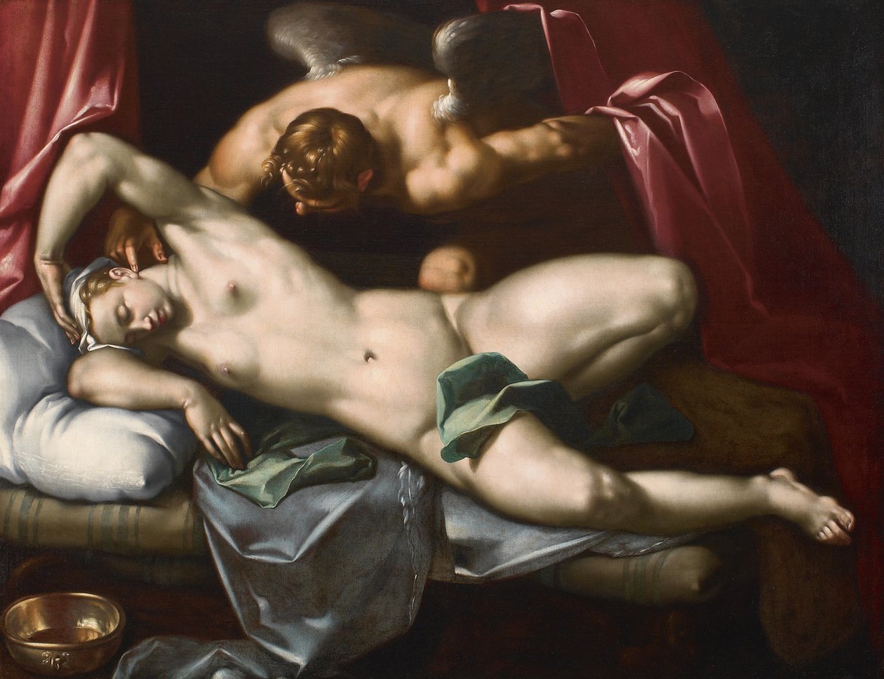 Cupid Visiting Psyche at Night by Abraham Bloemaert