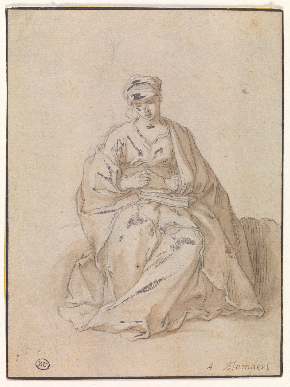 Mary, Sitting with a Book by Abraham Bloemaert