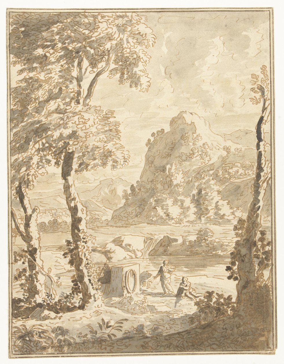 Arcadian Landscape with Small Figures by Abraham Genoels (II)