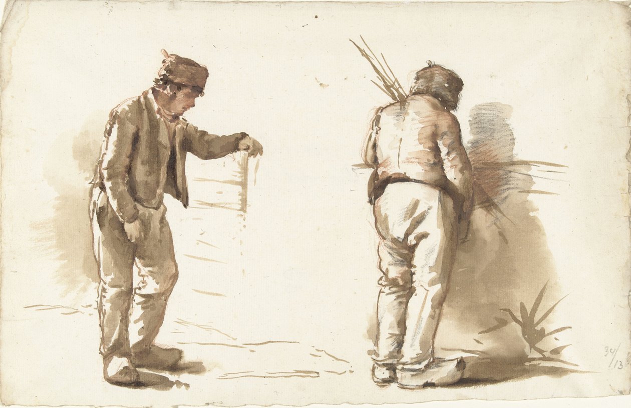 Two Studies of a Standing Man by Abraham Johannes Ruytenschildt