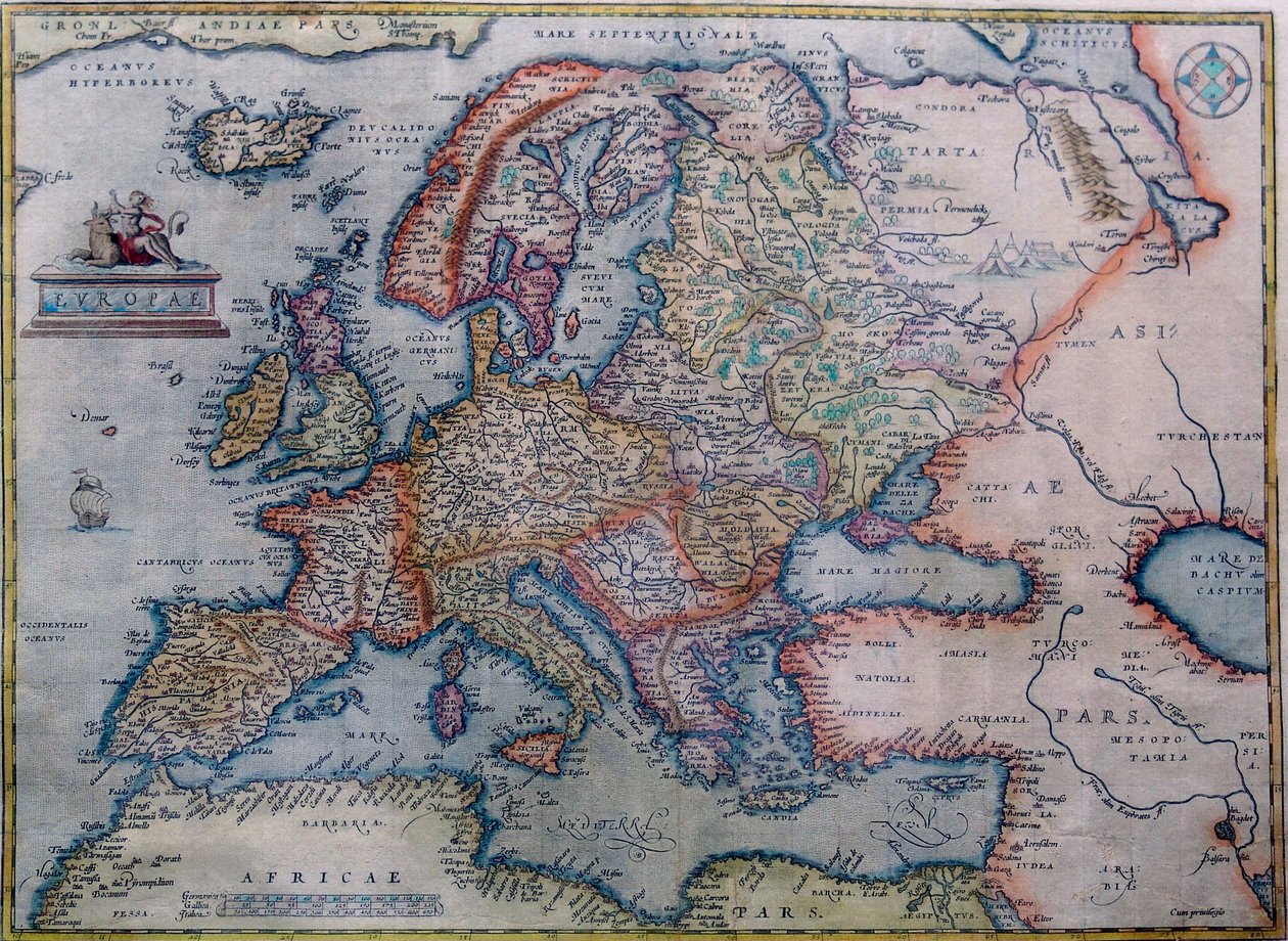 Map of Europe by Abraham Ortelius